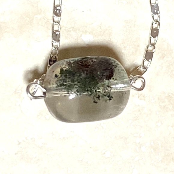 2/$20, Rustic Natural Phantom Quartz Necklace, Genuine Gemstone Bar Pendant - Picture 10 of 14